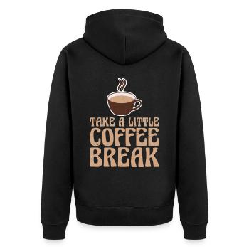Take A Little Coffee Break 2 - Unisex Premium Organic Zip Hoodie - black - Back - Nico (187cm)