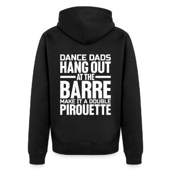 Dance Dads Hang Out At The Barre 1 - Unisex Premium Bio Zip Hoodie - Schwarz - Hinten - Nico (187cm)