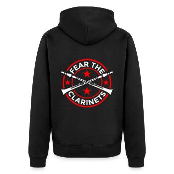 Fear The Clarinets 5 - Unisex Premium Bio Zip Hoodie - Schwarz - Hinten - Nico (187cm)