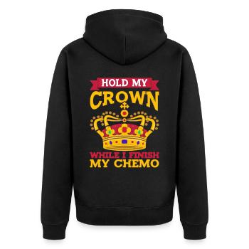 Tenez ma couronne pendant que je termine ma chimio 35 - Veste à capuche bio Premium Unisexe - noir - Dos - Nico (187cm)
