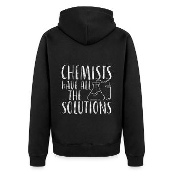 Chemists Have All The Solutions 4 - Unisex Premium Organic Zip Hoodie - black - Back - Nico (187cm)