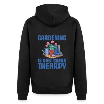 Le jardinage est une thérapie bon marché 3 - Veste à capuche bio Premium Unisexe - noir - Dos - Nico (187cm)