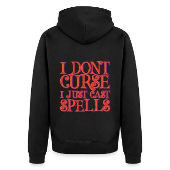 I Don't Curse, I Just Cast Spells 2 - Unisex Premium Organic Zip Hoodie - black - Back - Nico (187cm)