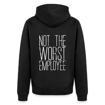 Not The Worst Employee 2 - Unisex Premium Bio Zip Hoodie - Schwarz - Hinten - Nico (187cm)