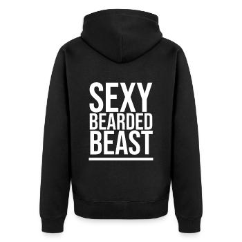 Sexy Bearded Beast - Unisex Premium Organic Zip Hoodie - black - Back - Nico (187cm)