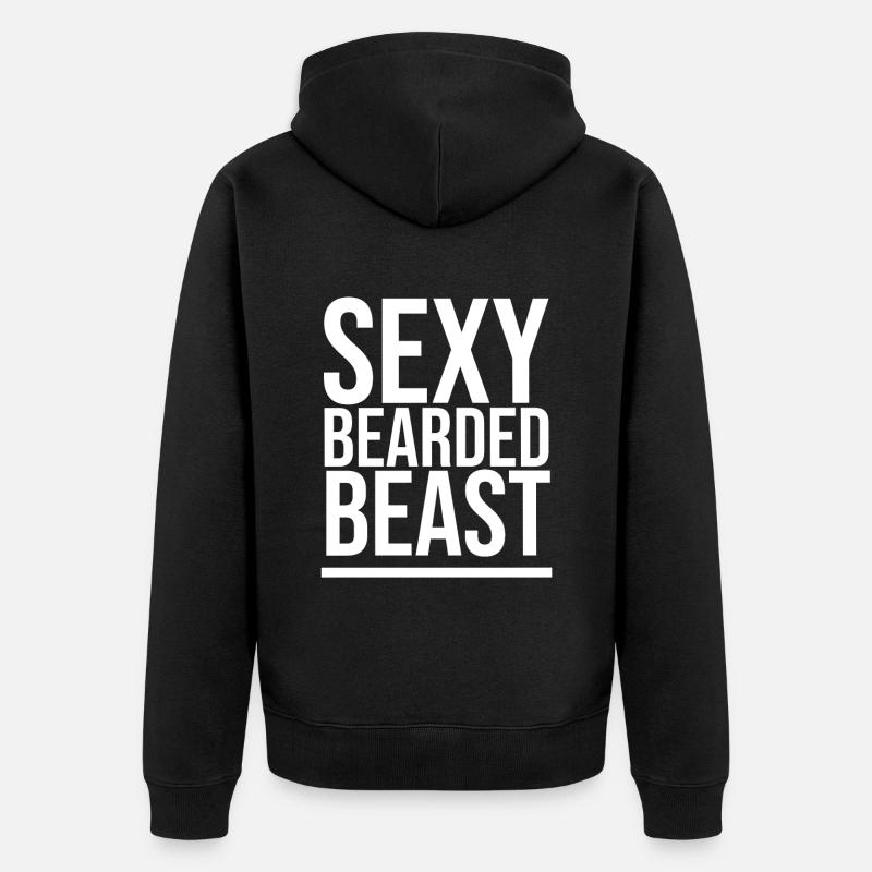 Bête barbue sexy - Veste à capuche bio Premium Unisexe - noir