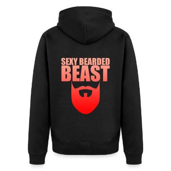 Sexy Bearded Beast 2 - Unisex Premium Organic Zip Hoodie - black - Back - Nico (187cm)