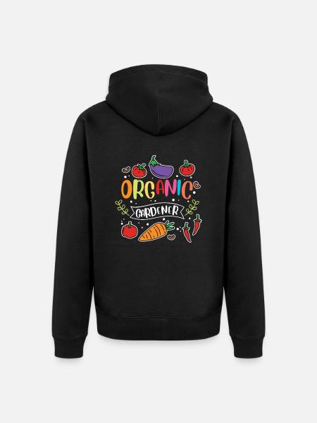 Organic Gardener Vegetables - Unisex Premium Organic Zip Hoodie - black