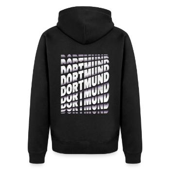 Dortmund Allemagne City Font Skyline Accueil - Veste à capuche bio Premium Unisexe - noir - Dos - Nico (187cm)