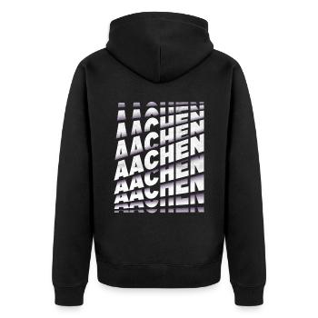 Aachen Germany City Font Skyline Home - Unisex Premium Organic Zip Hoodie - black - Back - Nico (187cm)