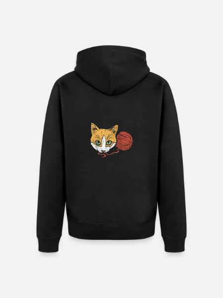 Cats And Yarn - Unisex Premium Organic Zip Hoodie - black