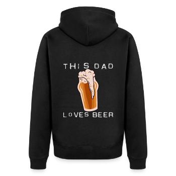 This Dad Loves Beer - Unisex Premium Organic Zip Hoodie - black - Back - Nico (187cm)