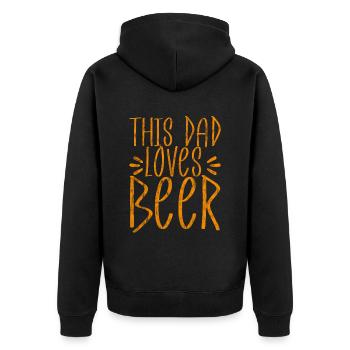 Ce papa aime la bière 2 - Veste à capuche bio Premium Unisexe - noir - Dos - Nico (187cm)
