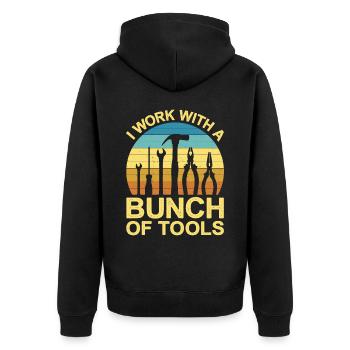 I Work With A Bunch Of Tools 12 - Unisex Premium Bio Zip Hoodie - Schwarz - Hinten - Nico (187cm)