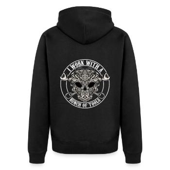 I Work With A Bunch Of Tools 11 - Unisex Premium Bio Zip Hoodie - Schwarz - Hinten - Nico (187cm)