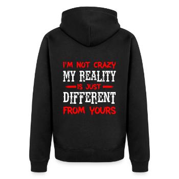 Ma réalité est juste différente de la vôtre 9 - Veste à capuche bio Premium Unisexe - noir - Dos - Nico (187cm)