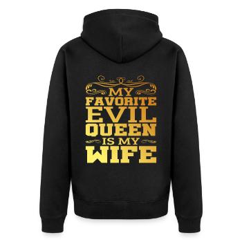 My Favorite Evil Queen Is My Wife 12 - Unisex Premium Organic Zip Hoodie - black - Back - Nico (187cm)