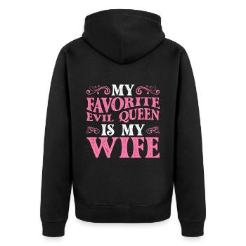 My Favorite Evil Queen Is My Wife 13 - Unisex Premium Organic Zip Hoodie - black - Back - Nico (187cm)