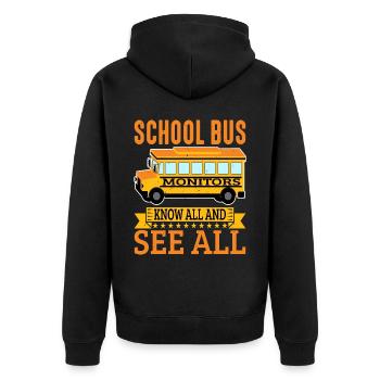 Moniteurs d’autobus scolaires, tout savoir et voir les 7 - Veste à capuche bio Premium Unisexe - noir - Dos - Nico (187cm)
