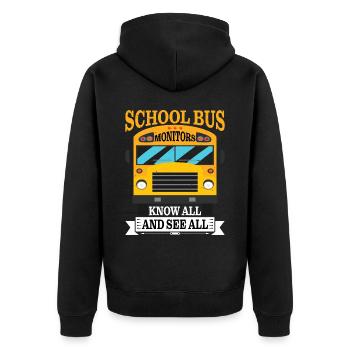 Moniteurs d’autobus scolaires, tout savoir et voir tous les 8 - Veste à capuche bio Premium Unisexe - noir - Dos - Nico (187cm)