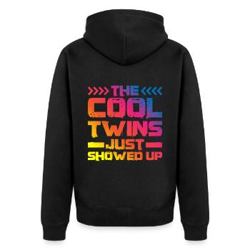 The Cool Twins Just Showed Up 17 - Unisex Premium Organic Zip Hoodie - black - Back - Nico (187cm)