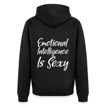 L’intelligence émotionnelle est sexy 4 - Veste à capuche bio Premium Unisexe - noir - Dos - Nico (187cm)