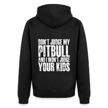 Ne jugez pas mon pitbull et je ne jugerai pas vos enfants 4 - Veste à capuche bio Premium Unisexe - noir - Dos - Nico (187cm)