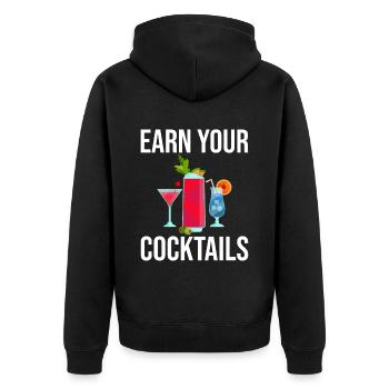 Gagnez vos cocktails 2 - Veste à capuche bio Premium Unisexe - noir - Dos - Nico (187cm)