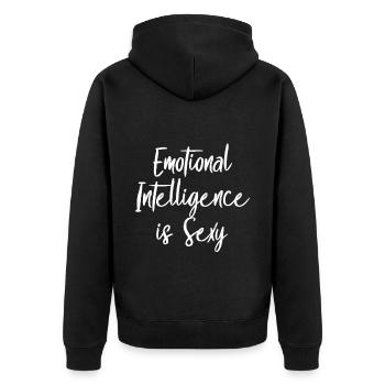 L’intelligence émotionnelle est sexy 2 - Veste à capuche bio Premium Unisexe - noir - Dos - Nico (187cm)