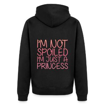 I'm Not Spoiled I'm Just A Princess 2 - Unisex Premium Bio Zip Hoodie - Schwarz - Hinten - Nico (187cm)