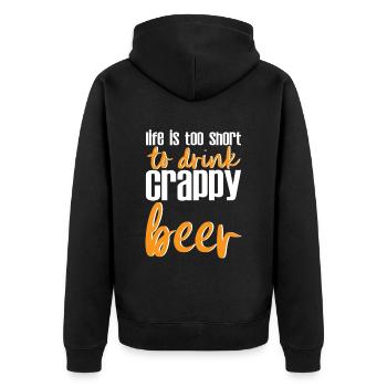 La vie est trop courte pour boire de la bière de merde 4 - Veste à capuche bio Premium Unisexe - noir - Dos - Nico (187cm)