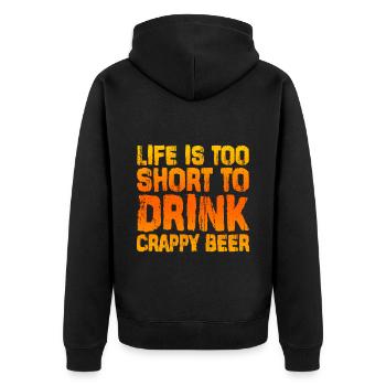 La vie est trop courte pour boire de la bière de merde 2 - Veste à capuche bio Premium Unisexe - noir - Dos - Nico (187cm)