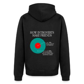Comment les introvertis se font des amis 3 - Veste à capuche bio Premium Unisexe - noir - Dos - Nico (187cm)