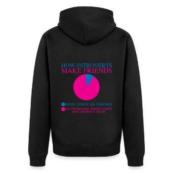Comment les introvertis se font des amis 2 - Veste à capuche bio Premium Unisexe - noir - Dos - Nico (187cm)