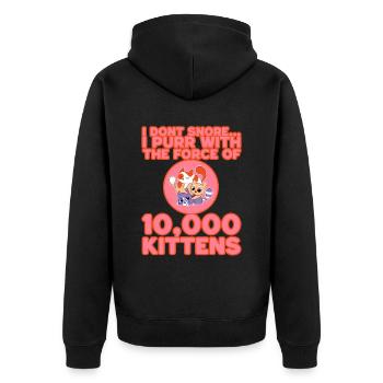 I Purr With The Force Of 10,000 Kittens 3 - Unisex Premium Bio Zip Hoodie - Schwarz - Hinten - Nico (187cm)