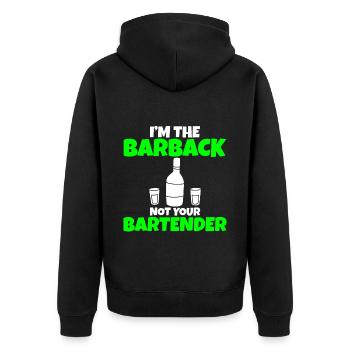 I'm The Barback Not Your Bartender 3 - Unisex Premium Organic Zip Hoodie - black - Back - Nico (187cm)