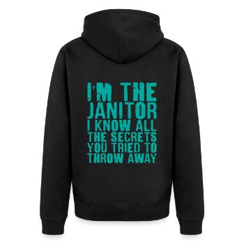 I Know All The Secrets You Tried To Throw Away 4 - Unisex Premium Organic Zip Hoodie - black - Back - Nico (187cm)