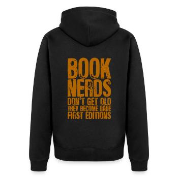 Les nerds du livre ils deviennent rares Premières éditions 2 - Veste à capuche bio Premium Unisexe - noir - Dos - Nico (187cm)
