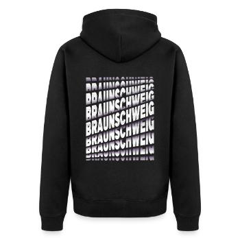 Braunschweig Allemagne City Font Skyline - Veste à capuche bio Premium Unisexe - noir - Dos - Nico (187cm)