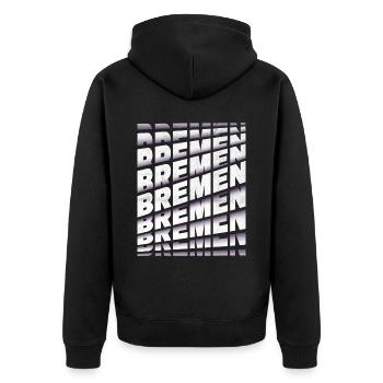 Brême Allemagne City Font Skyline Accueil - Veste à capuche bio Premium Unisexe - noir - Dos - Nico (187cm)