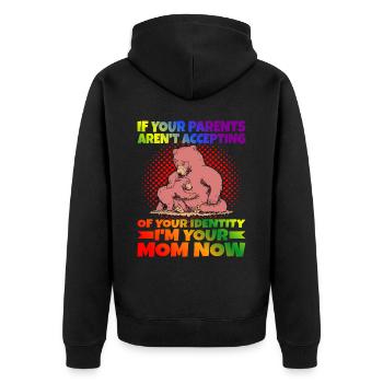 If Your Parents Aren't Accepting Of Your Identity1 - Unisex Premium Bio Zip Hoodie - Schwarz - Hinten - Nico (187cm)