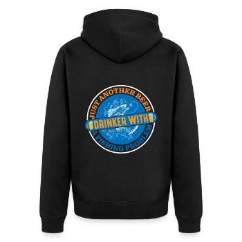 Juste un autre buveur de bière avec un problème de pêche - Veste à capuche bio Premium Unisexe - noir - Dos - Nico (187cm)