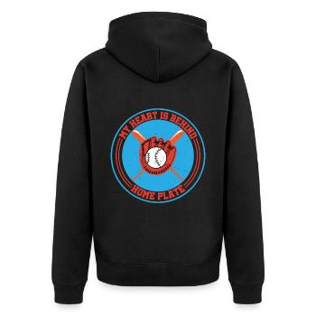 Mon cœur est derrière la plaque de la maison - Veste à capuche bio Premium Unisexe - noir - Dos - Nico (187cm)