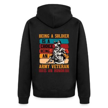 Being a soldier is a choice 1 - Unisex Premium Organic Zip Hoodie - black - Back - Nico (187cm)