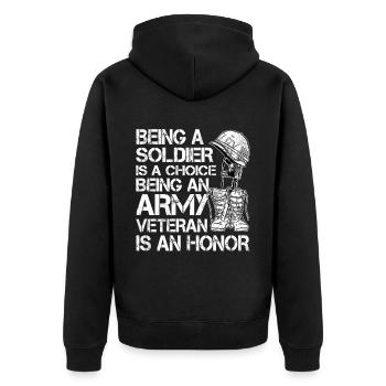 Being a soldier is a choice 2 - Unisex Premium Organic Zip Hoodie - black - Back - Nico (187cm)