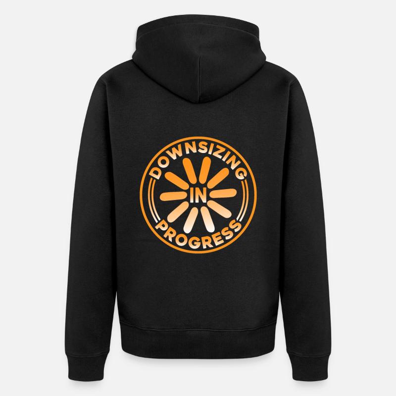 Downsizing In Progress 15 - Unisex Premium Bio Zip Hoodie - Schwarz