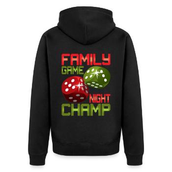 Soirée de jeu en famille Champ 4 - Veste à capuche bio Premium Unisexe - noir - Dos - Nico (187cm)