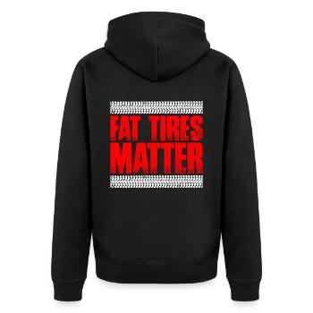 Fat Tires Matter 6 - Unisex Premium Bio Zip Hoodie - Schwarz - Hinten - Nico (187cm)