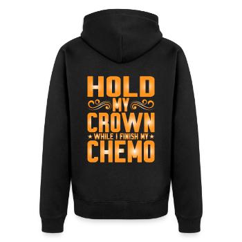 Tenez ma couronne pendant que je termine ma chimio 40 - Veste à capuche bio Premium Unisexe - noir - Dos - Nico (187cm)