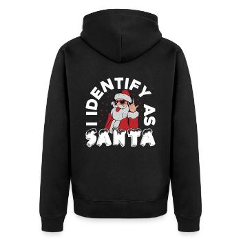 I Identify As Santa 13 - Unisex Premium Organic Zip Hoodie - black - Back - Nico (187cm)